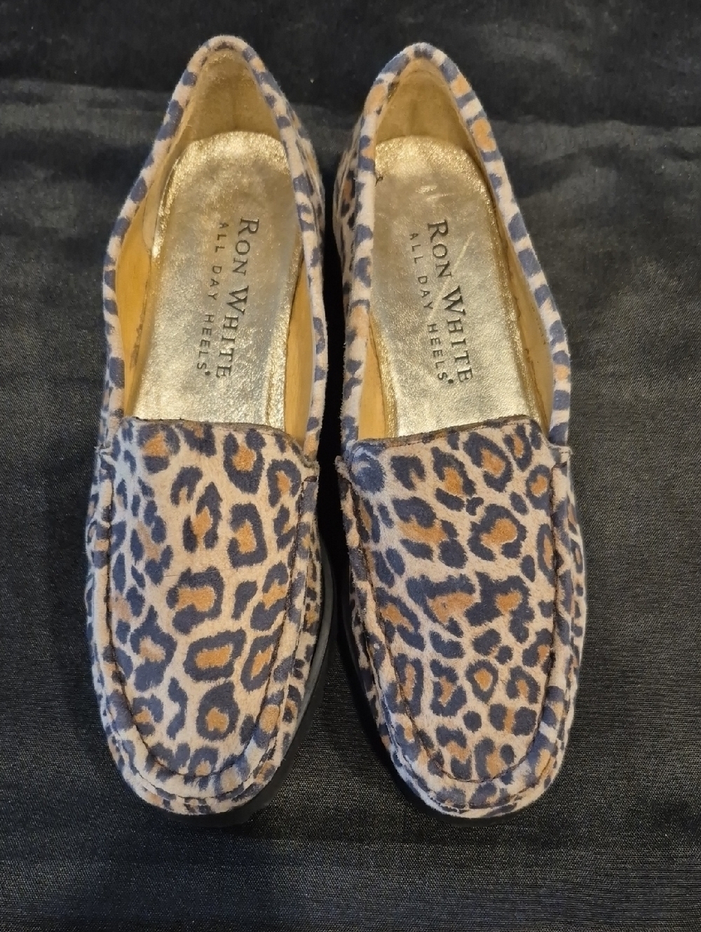 Ron White All Day Heels Leopard Print Loafers With Vibram Soles
